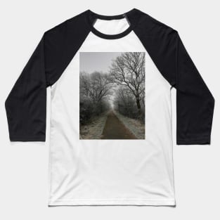 Frozen pathway in freezing fog Baseball T-Shirt